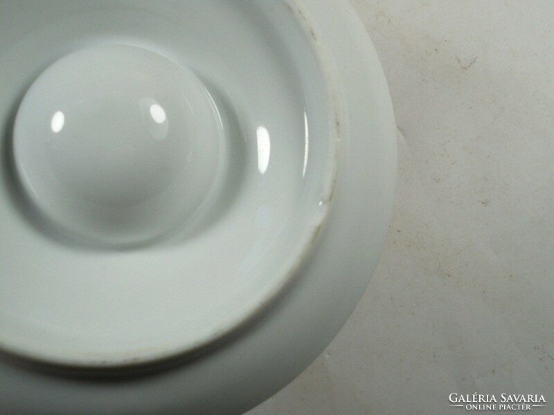 Old retro flower-patterned porcelain small plate for serving boiled eggs
