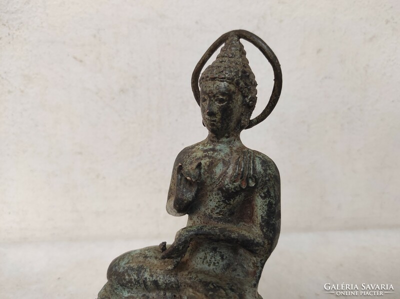 Antik buddha buddhista patinás bronz szobor 135 6556