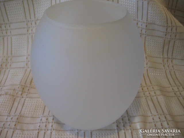 Etched milky white sphere vase