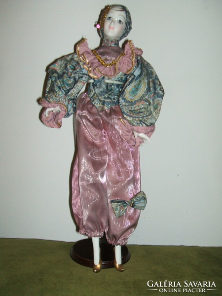 Venetian porcelain doll with stand
