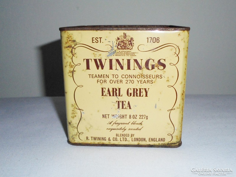 Retro Teás angol fémdoboz fém pléh doboz - Twinings Earl Grey Tea -1980-as évekből