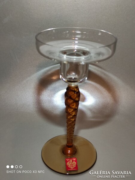 Just for that! Marked Poschinger glass candle holder is a sophisticated decoration for the festive table