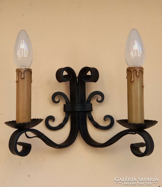 Neo-Gothic style chandelier set, rustic wrought iron