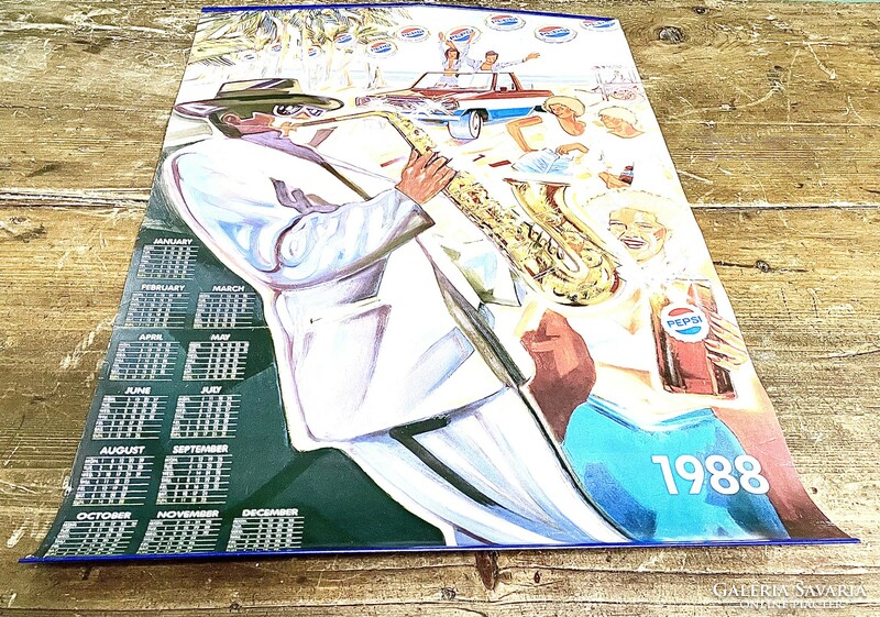 Retro Pepsi 1988 fali naptár, plakát