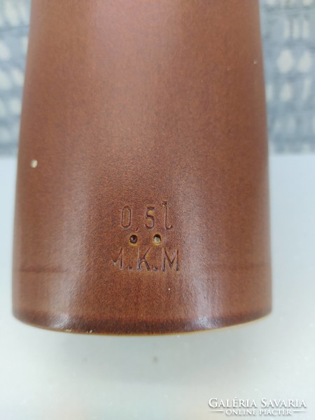 Very nice clean-lined stone flask m.K.M. Marked.