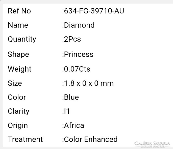 Valódi bevizsgált természetes kék+ zöld gyémánt 0,07 ct Afrikából!