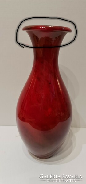 Zsolnay circle-stamped oxblood vase