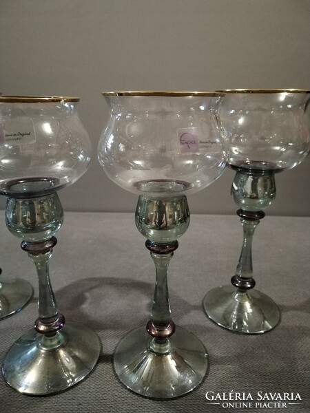 4 mid-century, handmade German Paul Nagel liqueur glasses