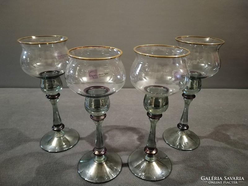 4 mid-century, handmade German Paul Nagel liqueur glasses