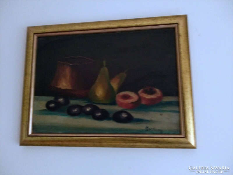 Signed still life oil painting from 1918