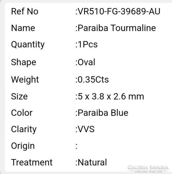 Rarity!!! Paraiba tourmaline 0.35Ct (5x4 cm)
