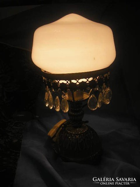 N2 Art decó kristály függős asztali lámpa ritkaság golyó sor díszes eladó egyedi ízléses burával