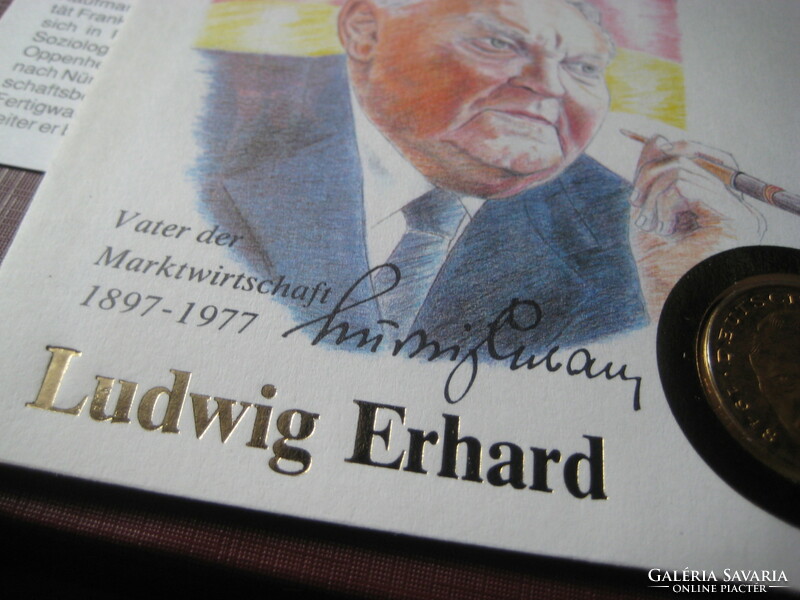 The German unity, deutsche einheit 1990, with Minister of Economy ludvid erhard on it