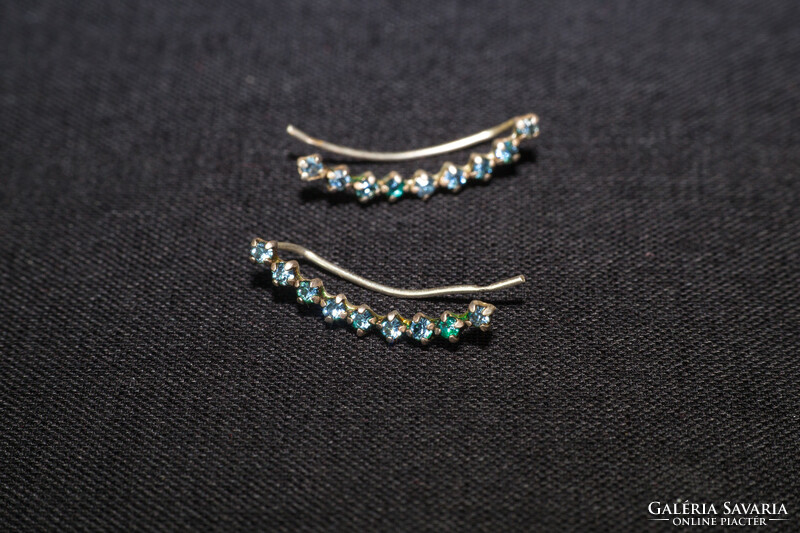 Silver earrings with blue stones