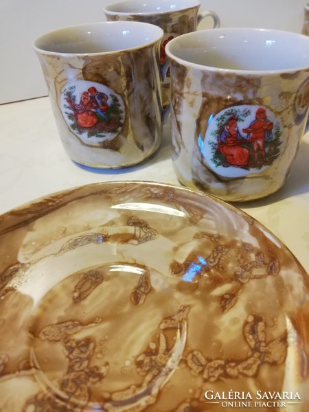 Unmarked, dreamy baroque coffee set with beautiful glaze (never used)