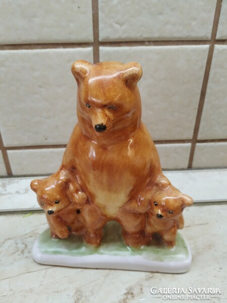 Ceramic bear with small bows, 2 pieces for sale!