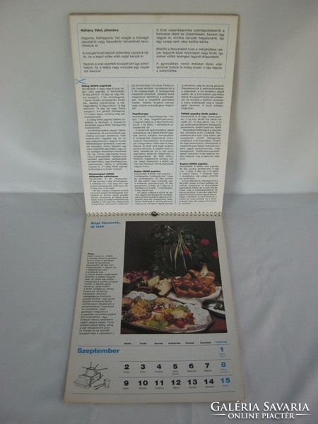 Szakácskönyv fali naptár 1985.