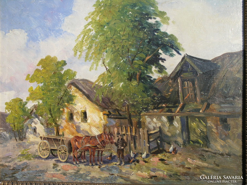 Németh György (1888 -1962) - "Tanyaudvar" -  életkép!