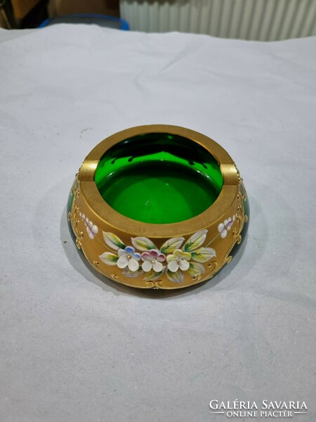 Czechoslovak gilded crystal ashtray