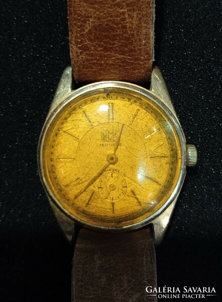 Umf ruhla 15-stone men's wristwatch from the 60s, for collectors, in working order