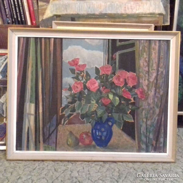 György Farkas (Debrecen, 1911-1995, Budapest): still life with roses