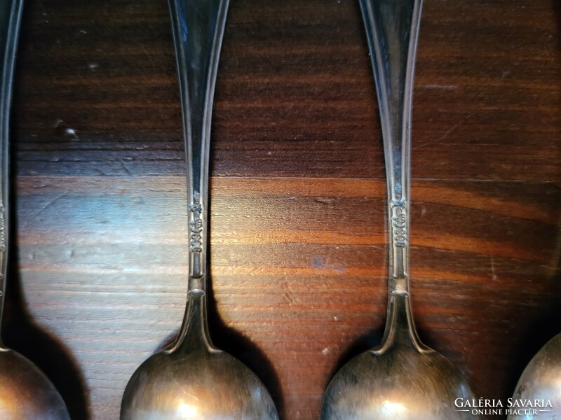 6 pieces of silver German antique marked tea spoon, 14 cm
