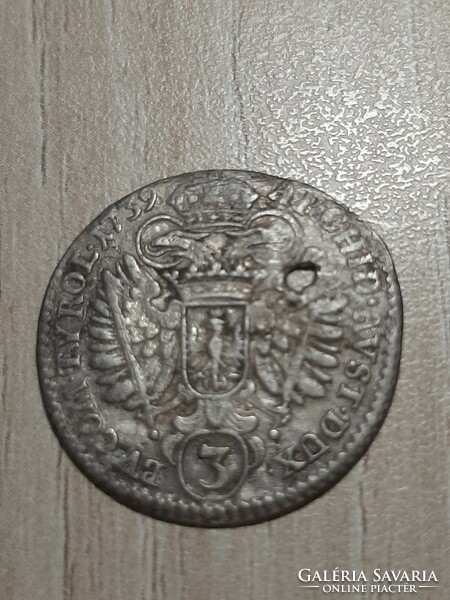 Silver 3 kraycár tyrol vi. Károly 1739 rare!