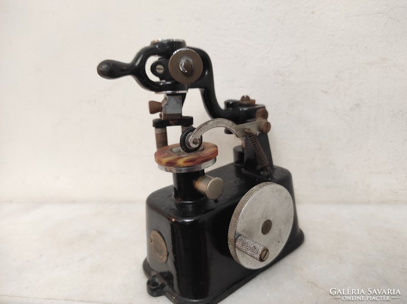 Antik optikus szemész szerszám szemészet szemüveg lencse csiszoló gép 712 6533