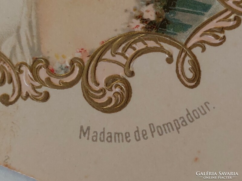 Régi dombornyomott képeslap 1899 Madame de Pompadour levelezőlap