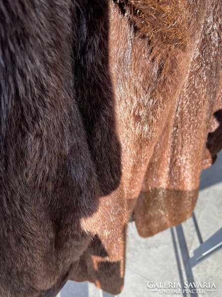 Nutria dark brown coat, size 42