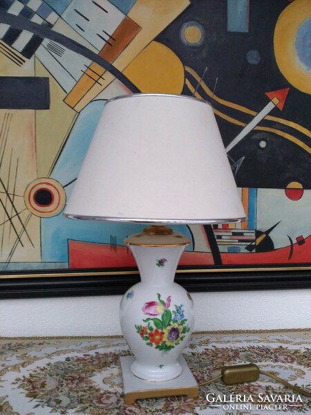 Antik herendi asztali lámpa tulipán mintával + ernyő