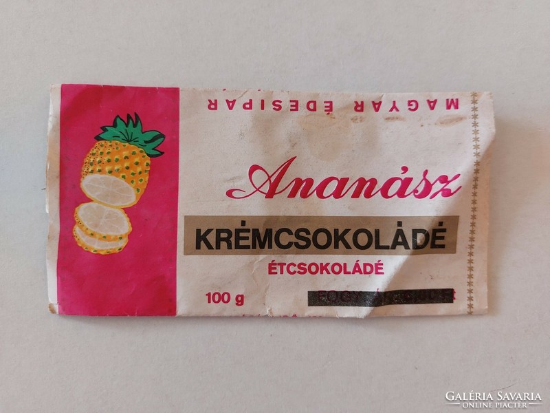 Old Chocolate Paper Pineapple Cream Chocolate Hungarian Confectionery Budapest Chocolate Factory