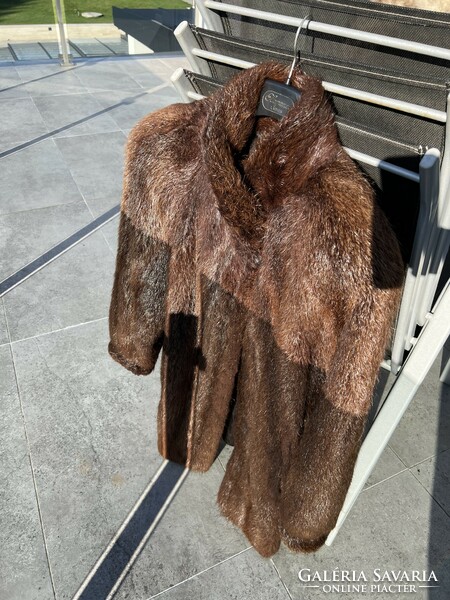 Nutria dark brown coat, size 42