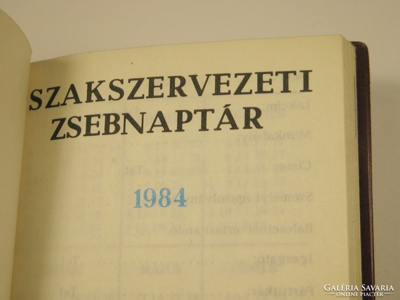 Régi retro Szakszervezeti zsebnaptár 1984 - Népszava Lap és Könyvkiadó kiadása