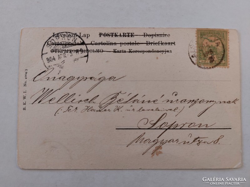 Régi húsvéti képeslap 1904 levelezőlap hölgyek nyuszi