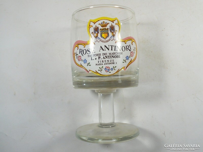 Old retro - rosé antinori - made in Florence, Italy, wine stemmed wine glass - circa 1960s