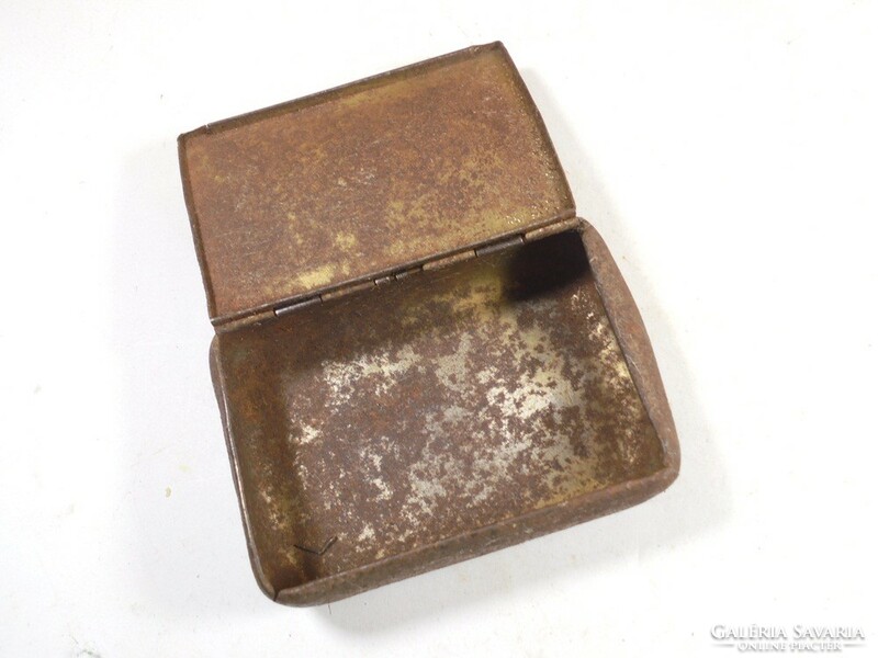 Antique old ornate iron cigarette rolling case tobacco holder tobacco snuff box box - ca. 1900
