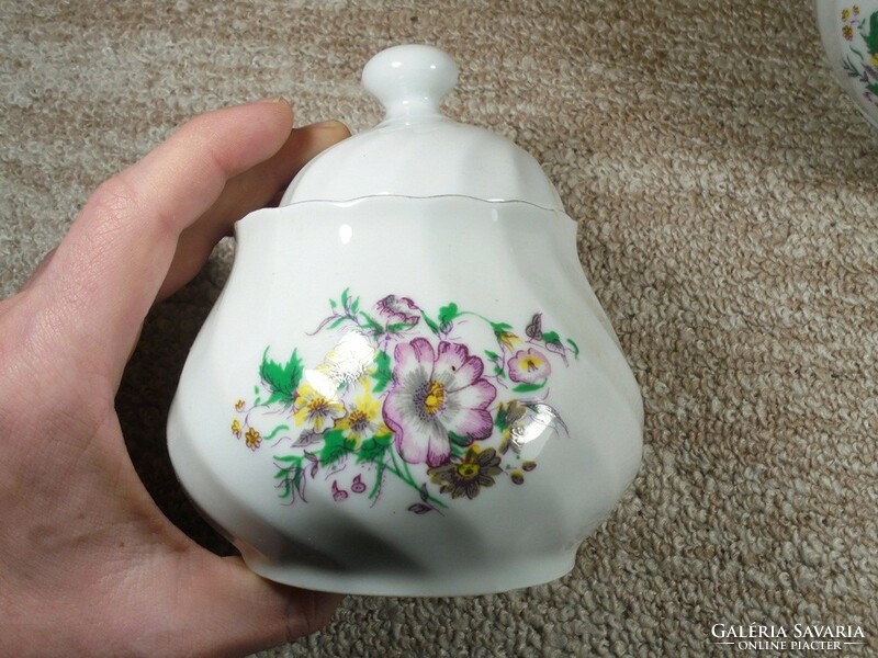 Retro old marked porcelain tea set jug pitcher and sugar bowl sugar holder - Bulgarian made