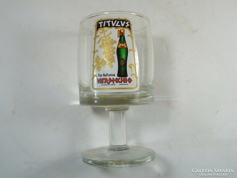 Old retro - titulus verpicchio - made in Greece - wine stemmed wine glass - circa 1960s