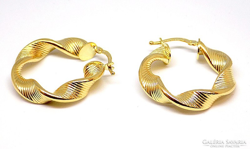 Twisted gold hoop earrings (zal-au105805)
