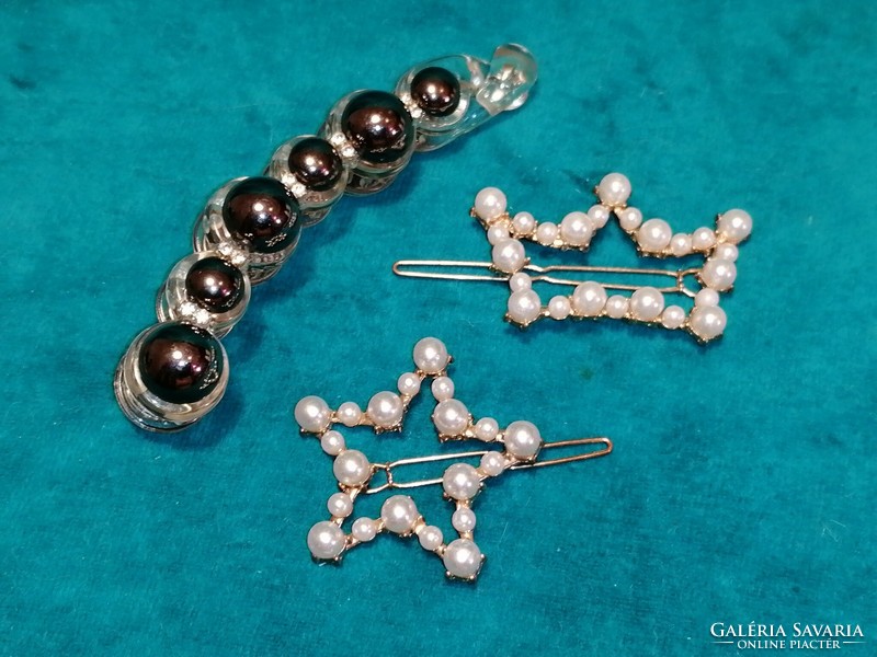 Pearl hair clips star, crown (697)