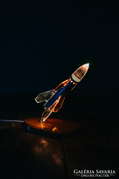 Retro space age design rocket lamp souvenir