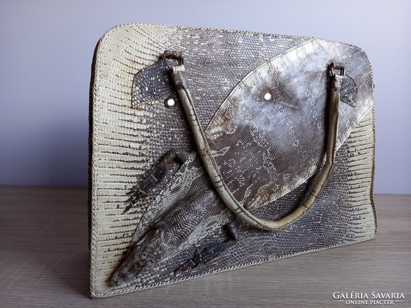 Antique lizard leather bag