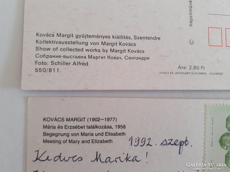 Régi képeslap Kovács Margit keramikus munkái levelezőlap 5 db