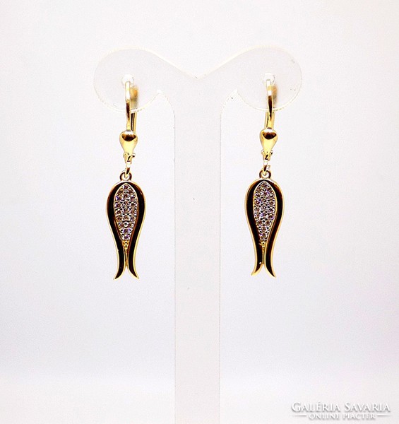Tulip gold dangling earrings (zal-au104856)