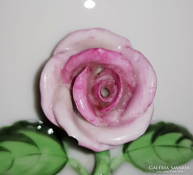 Herend bonbonier rose with tongs
