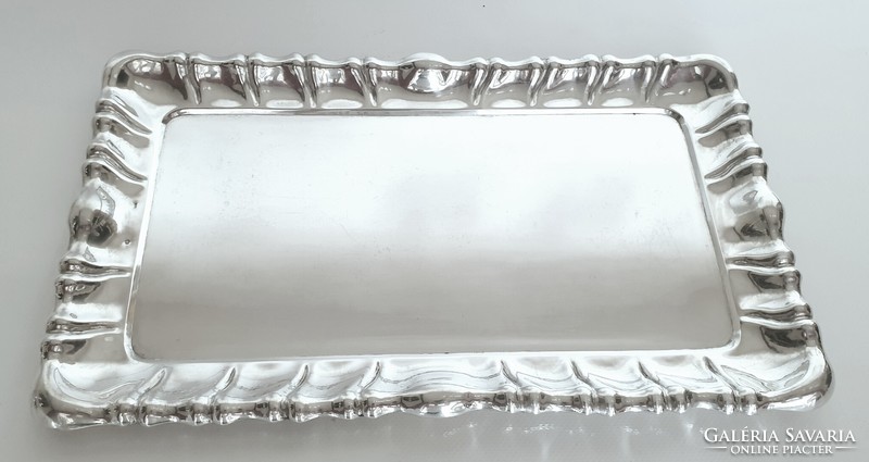 Art deco blister rim, silver (800) tray (927 g)