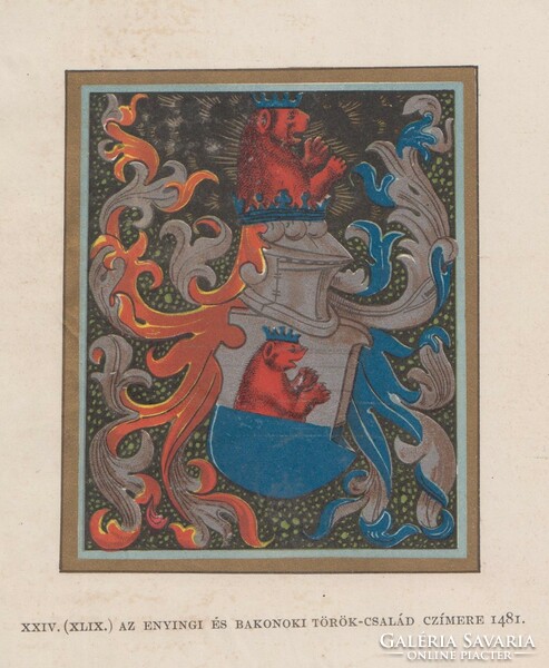 Enyingi és Bakonoki Török család czímere 1481. Chromolitographia