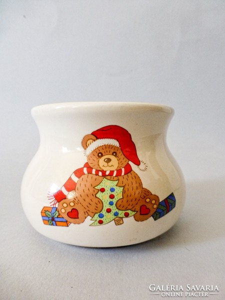 Retro, vintage, small ceramic Christmas pot