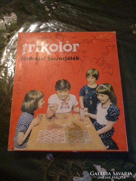 Tricolor, antique board game, for acquiring geographical knowledge, negotiable